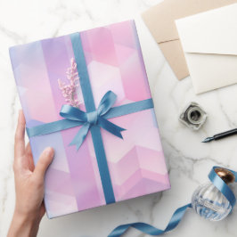Papel De Presente Tono Pastel Rosa Azul Sonho Fade Branco Padrão Abs