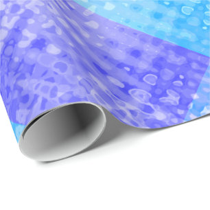 Papel De Presente Tons de Azul Animado Diamante Bubbly
