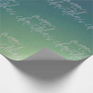 Papel De Presente Tons de Natal   Texto Gradiente Ombre  