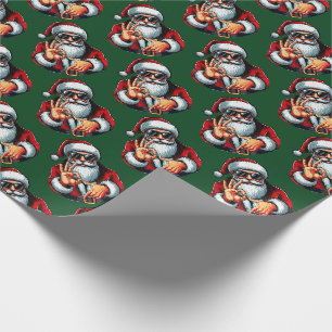 Papel De Presente Tons de Papai Noel & Sinal 6–7 – Padrão Natalino O