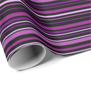 Papel De Presente Tons de Roxo e Listras Pretas