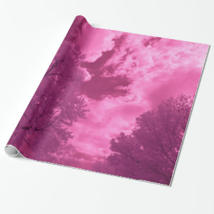 Papel De Presente Tons Rosa Infravermelho Nuvem