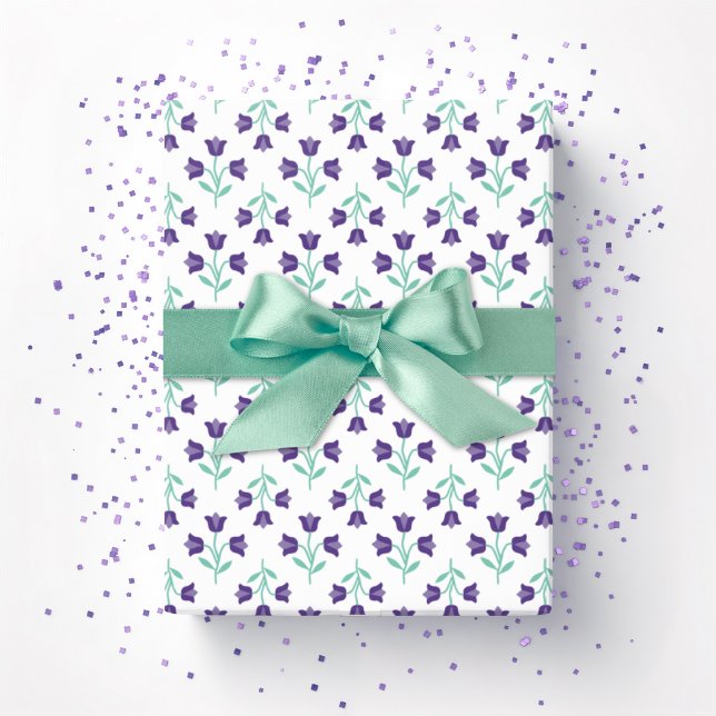 Papel De Presente Topsy Tulip em Roxo e Turquesa (Criador carregado)
