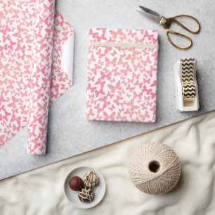 Papel De Presente Toques de borboleta (Peach)