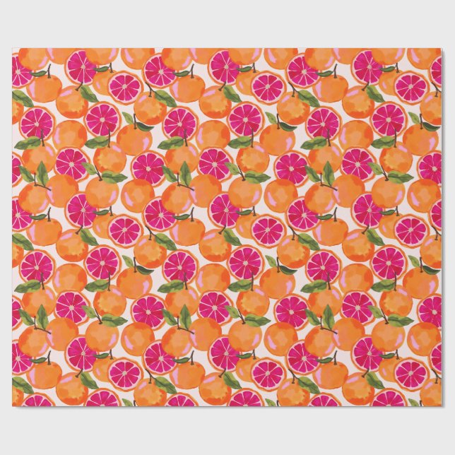 Papel De Presente Toranja Aquarela (Aberto)