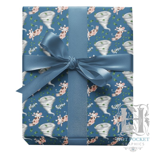 Papel De Presente Tornado Wrapping Paper in Blue (Criador carregado)