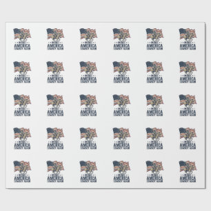 Papel De Presente Torne a América Cowboy Novamente Camisa Patriótica
