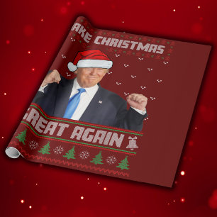 Papel De Presente Torne o Excelente de Natal Novamente Donald Trump 
