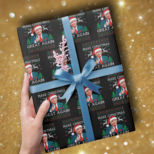 Papel De Presente Torne o Excelente de Natal Novamente Engraçado Tru