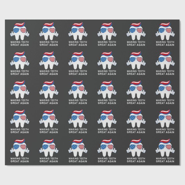 Papel De Presente Torne o Excelente dos dentes novamente em 4 de jul (Aberto)