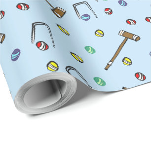 Papel De Presente Torneio de Croquet Festa de Jardim Ilustrada à Mão
