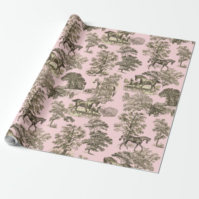 Papel De Presente Torre-de-bico-branca-beige-rosa (Desenrolado)