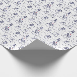 Papel De Presente Torre de desfile do boneco de neve - azul