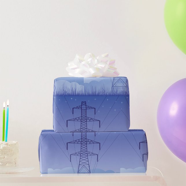 Papel De Presente Torre de transmissão de energia elétrica no céu no (Criador carregado)