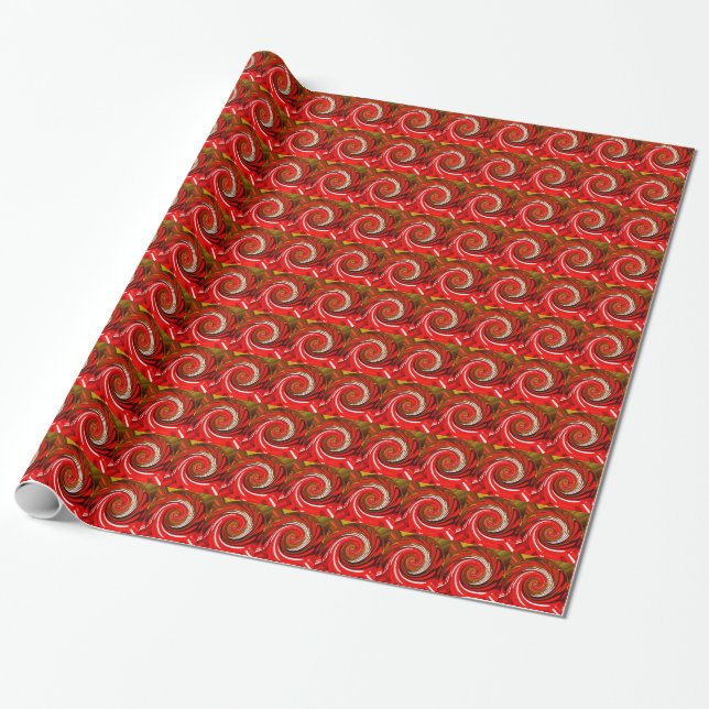 Papel De Presente Torres do Natal vermelho arte festiva (Desenrolado)