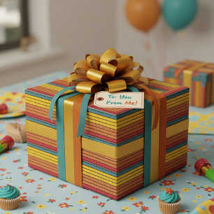 Papel De Presente Torres do pôr do sol do arco-íris retrógrado