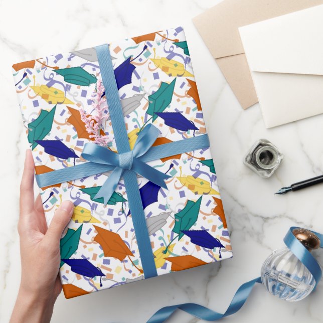 Papel De Presente Toss De Chapéu De Graduação (Acadêmico) (Presentear)
