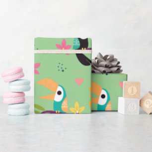 Papel De Presente Toucans & Parrots
