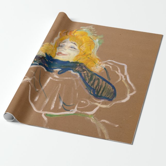 Papel De Presente Toulouse-Lautrec - Yvette Guilbert Singing (Desenrolado)