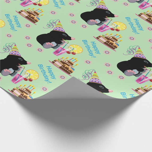Papel De Presente toupeira de animação. Feliz aniversário! (Ponta)