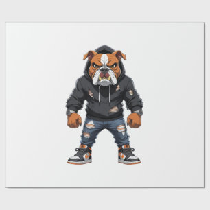 Papel De Presente Touro Alfa Urbano � Mascote de Estilo de Rua 