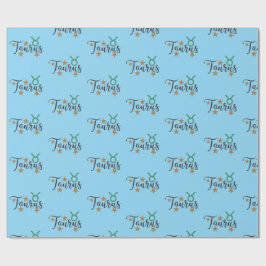 Papel De Presente Touro - Sinal de Touro - Papel Azul Fundo