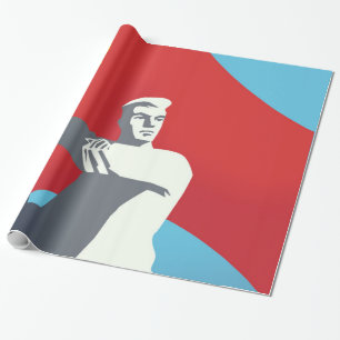 Papel De Presente Trabalhador da União Soviética Vintage Art impre