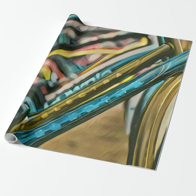 Papel De Presente Trabalho de arte Bikes (Desenrolado)