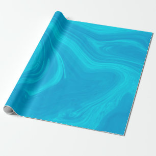 Papel De Presente Trabalho de arte de mármore líquido azul Abstrat