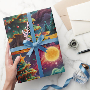 Papel De Presente Trabalho de arte de Natal de Snowman