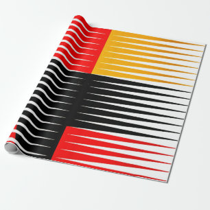 Papel De Presente Trabalho de arte vermelho, preto e amarelo