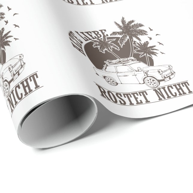 Papel De Presente Trabi DDR Pappe "Alte Liebe rostet nicht" (Ponta do rolo)