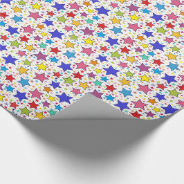 Papel De Presente Traço Colorido de Presente de Estrelas