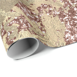 Papel De Presente Traços de faísca do Mármaco de Champaigne Dourado 