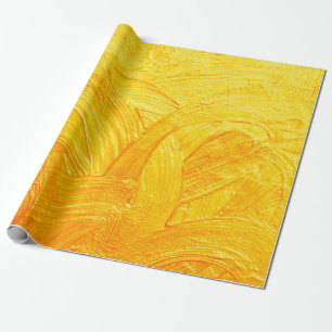 Papel De Presente Traços de pincel e curvas de abstrato de ouro