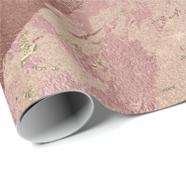 Papel De Presente Traços Dourados de mármore metálico Abstrato de Ro