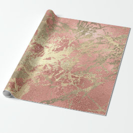 Papel De Presente Traços Metálicos Brilhantes do Mármore de Champaig