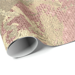 Papel De Presente Traços metálicos de Sequência de Mármore de Champa
