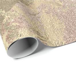 Papel De Presente Traços Metálicos rosa Foxier Dourado Marble Shiny