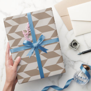 Papel De Presente Traços Neutrais de Faixa de Cevon com Seta de Dois