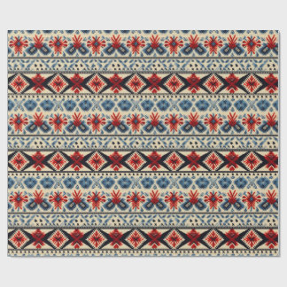 Papel De Presente Traditional Folk Embroidery Stripe  Pattern
