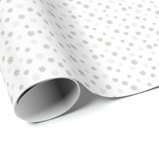 Papel De Presente Traditional Grey Snowflake Christmas Holiday Gift (Ponta do rolo)