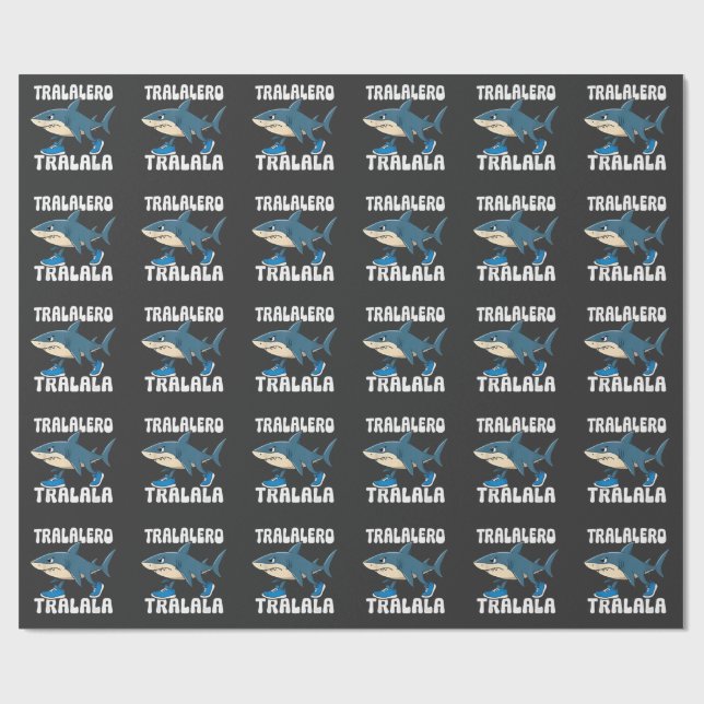 Papel De Presente Tralalalero Tralala Funny Shark Meme (Aberto)
