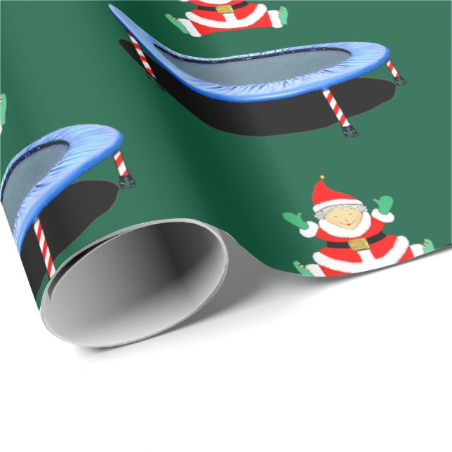 Papel De Presente Trampoline Gymnastics Christmas Wrapping Paper (Ponta do rolo)