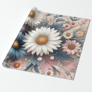 Papel De Presente Transforme Seu Espaço com Elegante Floral de Marga
