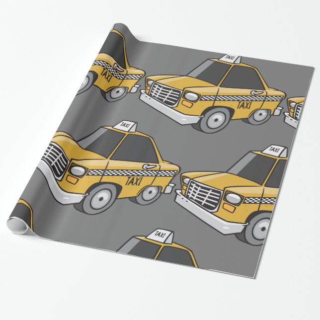 Papel De Presente Transporte Urbano de Táxi Amarelo (Desenrolado)