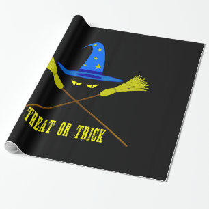 Papel De Presente Tratamento De Halloween Ou Preto De Truque