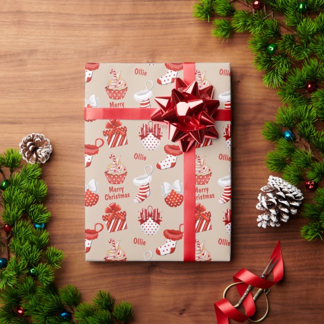 Papel De Presente Tratamentos de Natal Personalizados (Presente de Natal)