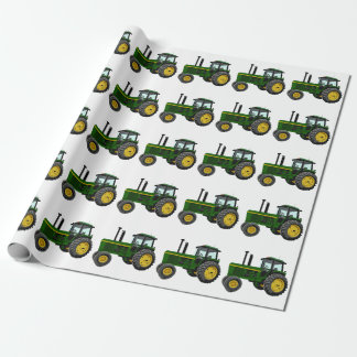 Papel De Presente Trator verde