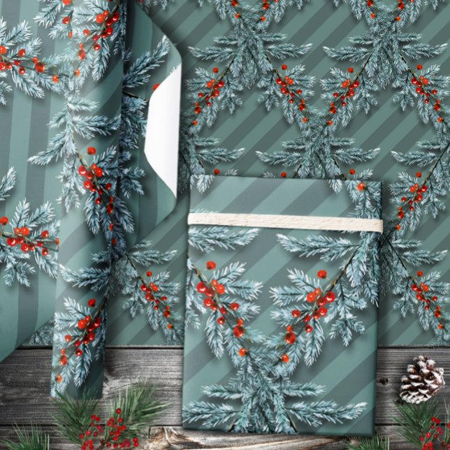 Papel De Presente Trava De Bertes Vermelhos De Silver Spruce Strike (Criador carregado)